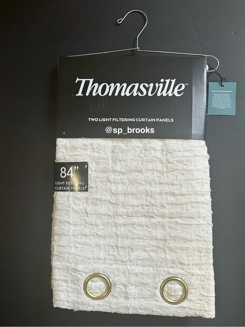 🎁2PC Thomasville Curtain Panels -37”x84”- Light Filtering Linen Blend - Grommets